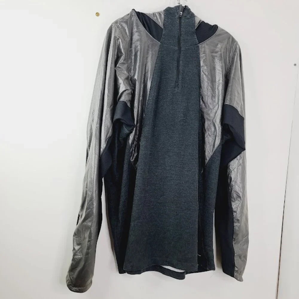 Jordan Men's Gray Black Fitted Slim Long Sleeve‎ Athletic Hoodie Size XXL